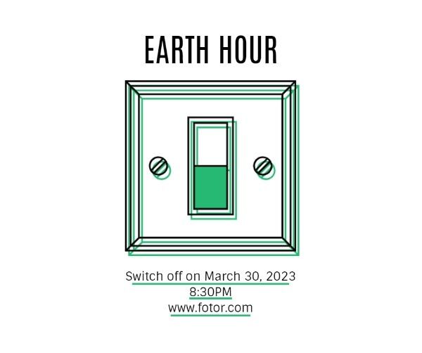 ecology, switch off, earth day, Earth Hour Facebook Post Template