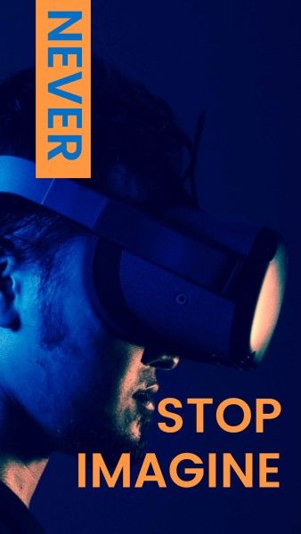 technology, man, virtual reality, Blue VR Imaging Instagram Story Template