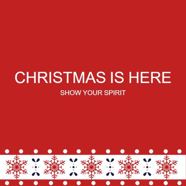xmas, season, festival, Red And White Christmas Instagram Post Template