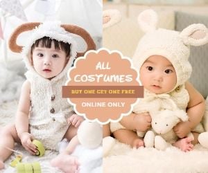 sale, promotion, sales, Baby costume Medium Rectangle Template