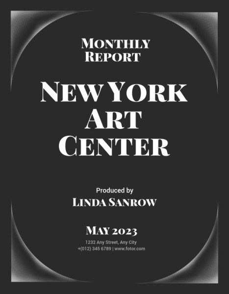 marketing,  business,  company, Art Center Monthly  Report Template