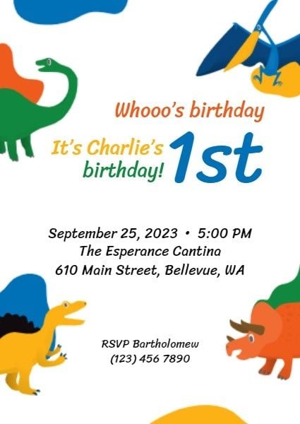 1歳の誕生日パーティー 招待状