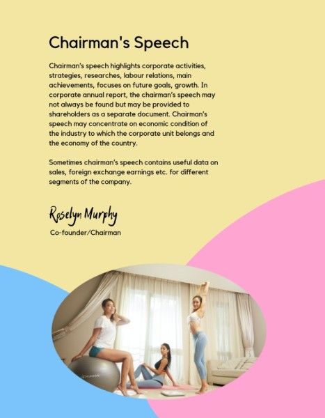 designer,  designers,  graphic design, Yellow And Pink New Yoga Class Annual Report Report Template