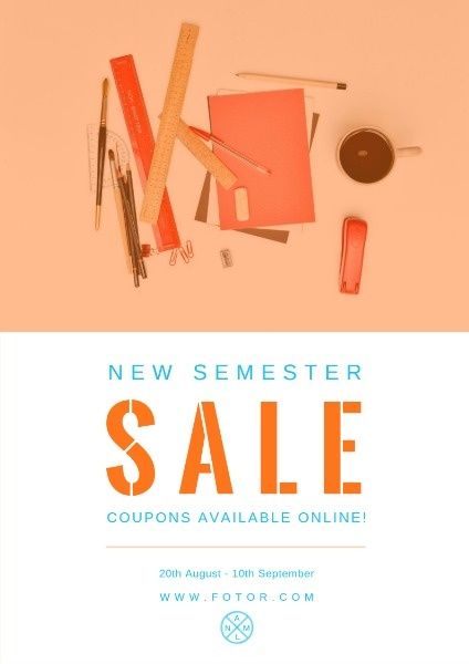 promotion, sales, promote sales, New Semester Sale Poster Template