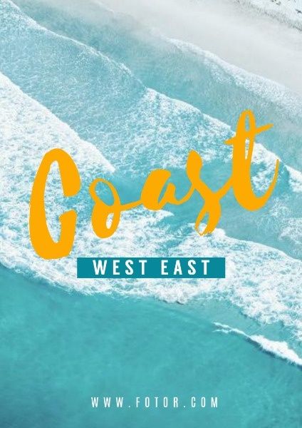 season, seashore, ocean, Blue Coast Poster Template