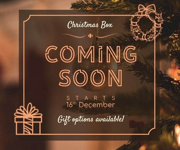 gift, event, announcement, Christmas Box Promotion Facebook Post Template