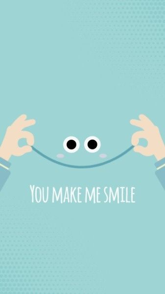 make me smile, friend, friendship, Smiling Cartoon Face Mobile Wallpaper Template