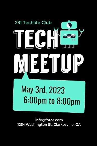meeting, technology, activity, Tech Meetup Pinterest Post Template