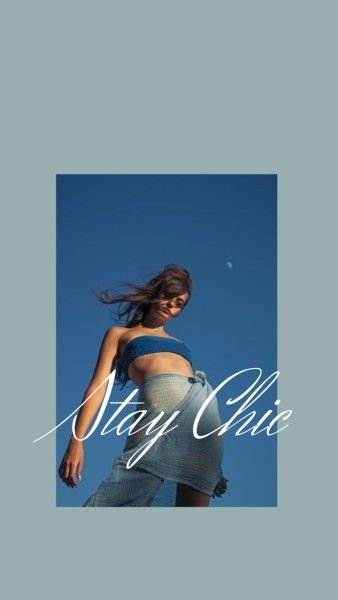 woman, sky, fashion, Blue Beautiful Model  Mobile Wallpaper Template