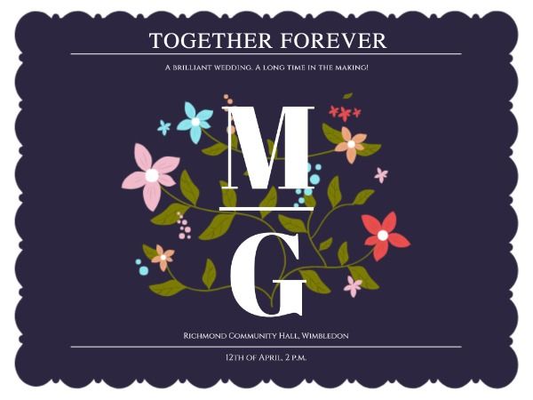 love, lovers, couple, Purple Wedding Invitation Card Template