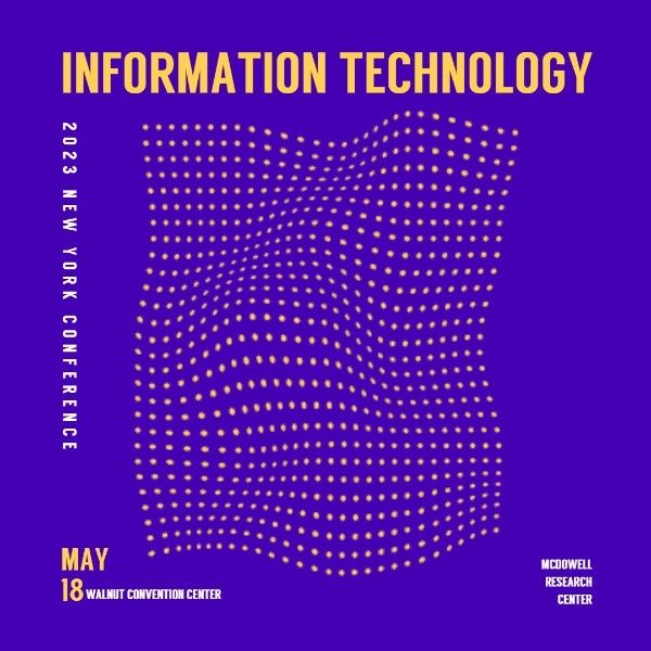 3d, techonology, science, Purple Information Technology Meeting Instagram Post Template