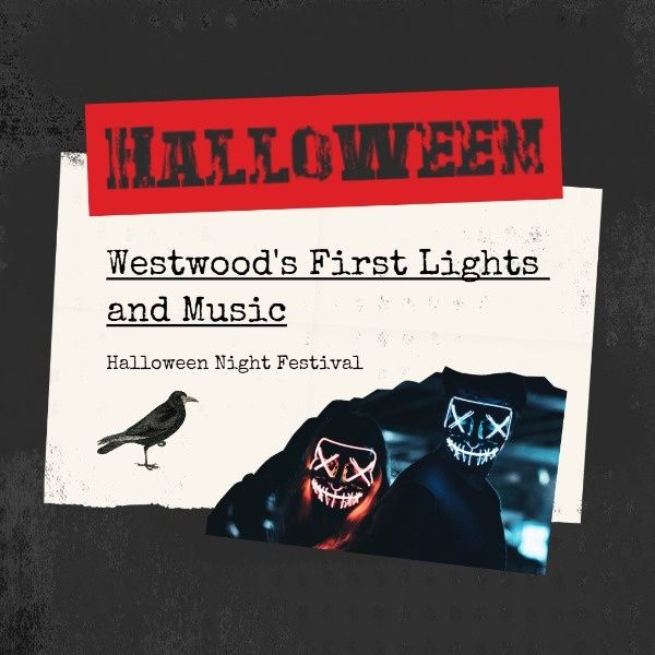 holiday, music show, live show, Black Halloween Night Festival Instagram Post Template