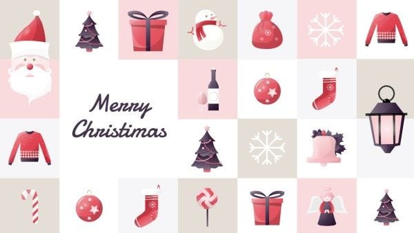 merry christmas, christmas, holiday, Cute Cartoon Elements Background Desktop Wallpaper Template