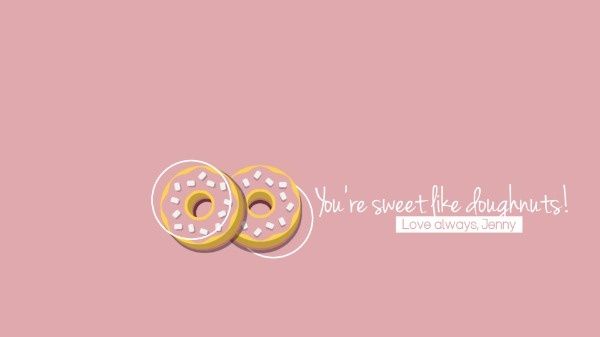 bakery, food, love, Pink Doughnut Desktop Wallpaper Template