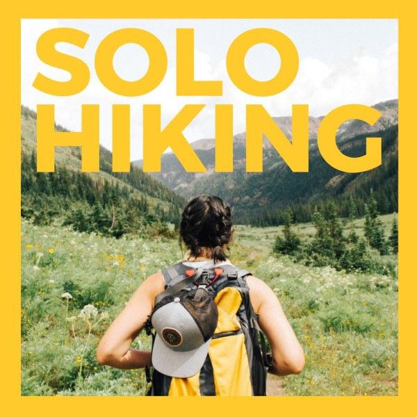 solo, sport, man, Yellow Hiking Instagram Post Template