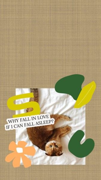 life, simple, 720p, Brown Cat Love Quote Wallpaper Mobile Wallpaper Template