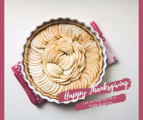 celebration, celebrate, greeting, Apple pie thanksgiving day Facebook Post Template