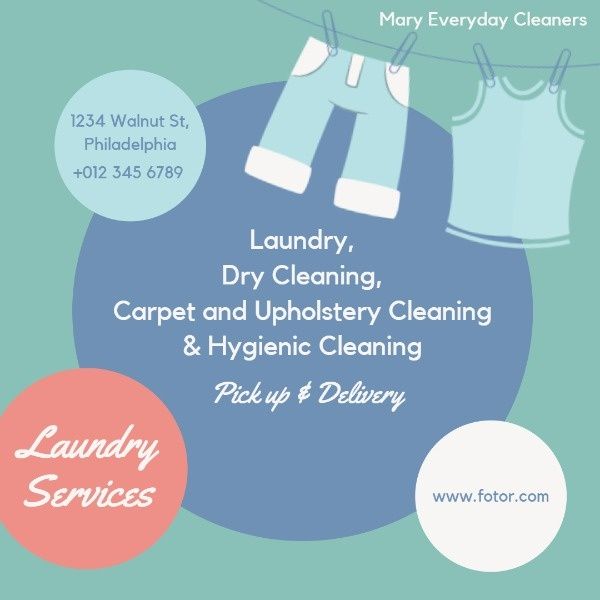 service, laundry service, cleaning, Laundry Store Instagram Post Template