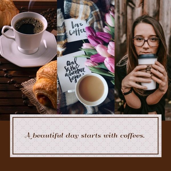 lifestyle, cafe, coffee house, Starting A Day With A Coffee Instagram Post Template
