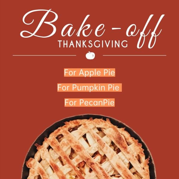 celebration, food, pie, Red Thanksgiving Bake Recipe Instagram Post Template