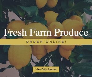 fruit, food, retail, Fresh Farm Produce Medium Rectangle Template