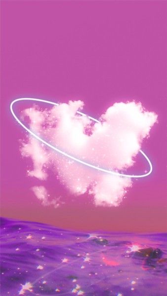 cloud, y2k, nostalgia, Pink Sky Retro Mobile Wallpaper Template