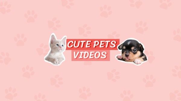 可爱的宠物视频横幅 Youtube频道封面