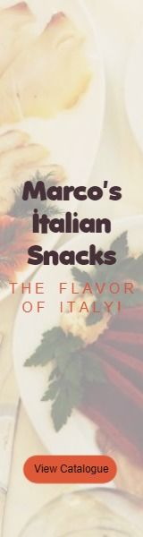 business, promote, promoting, Marco's Italian Snacks Wide Skyscraper Template