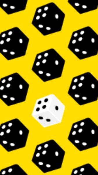 game, gambling, dices, Yellow Dice Mobile Background Mobile Wallpaper Template