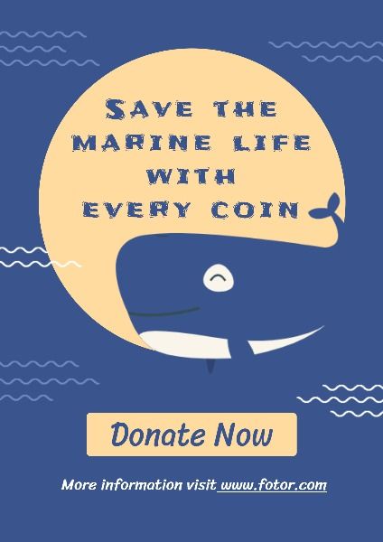marinelife, coin, sea, Save marine life Poster Template