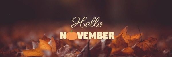 autumn, season, greeting, Hello November Twitter Cover Template