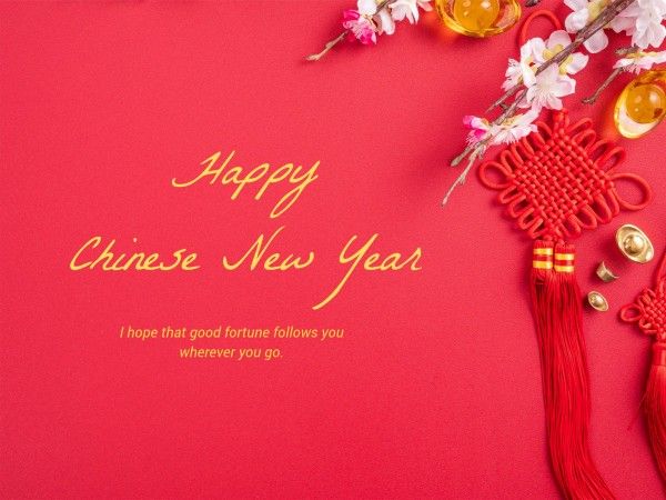 红色 中国新年快乐 农历新年 电子贺卡