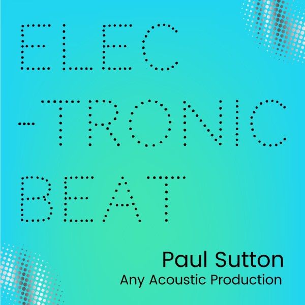 simple, font combination, music, Blue Electronic Beat Acoustic Production Album Cover Template