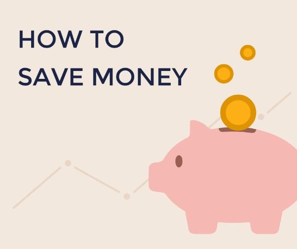 saving pot, pig, how to, Save Money Tips Facebook Post Template