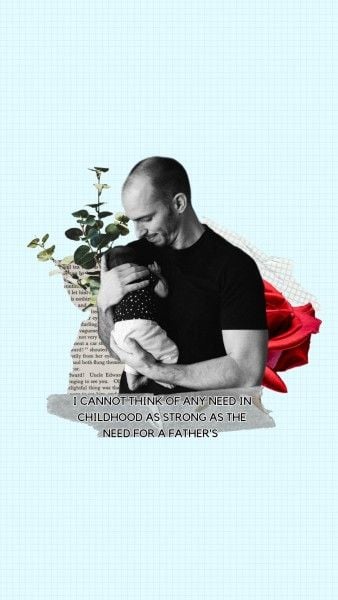 daddy, dad, flower, Blue The Need Of Father Instagram Story Template