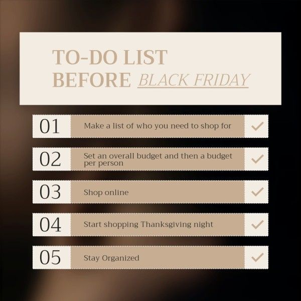 promotion, promo, to do list, Black Friday Fashion E-commerce Online Shopping Branding Checklist Instagram Post Template