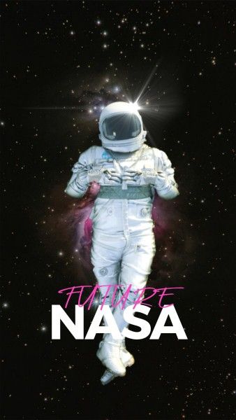 nasa, universe, cyberpunk, Black Retro Spaceman Photo Mobile Wallpaper Template