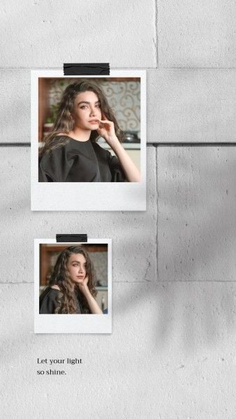 simple, Gray Girl Photo Collage Mobile Wallpaper Template