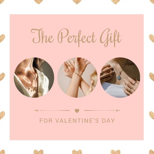 valentine gift, gift guide for her, promotion, Pink Photo Collage Love Gift Ideas Instagram Post Template