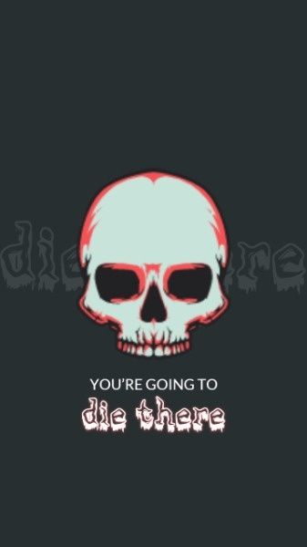 halloween, scary, ghost, Black Skull Warning  Mobile Wallpaper Template