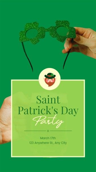 event, st patricks day, happy st patricks day, Green Party Saint Patricks Day Instagram Story Template