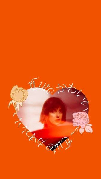flower, image shape, floral, Orange Heart Girl Photo Mobile Wallpaper Template