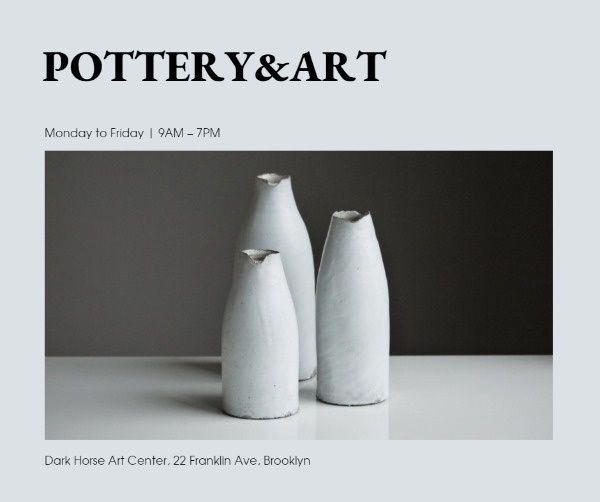 jardiniere, vase, simple, Pottery Art Exhibition Facebook Post Template