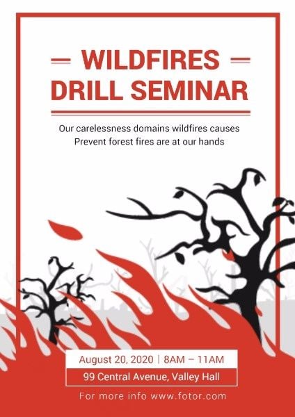 wildfires, forest fires, fires, Prevent Forest Fire Poster Template