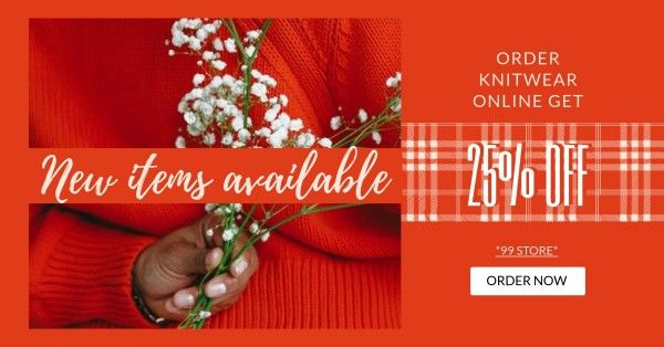 sweater, discount, online, Red Valentine's Day Flower Sale Facebook Ad Facebook App Ad Template