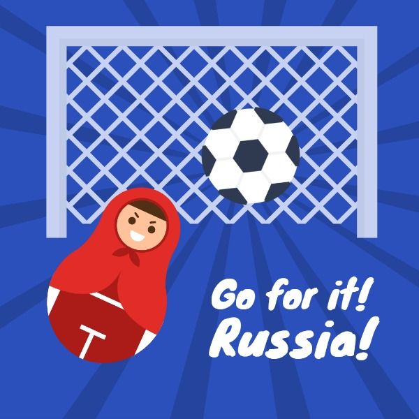 football match, fifa, football, Russian World Cup  Instagram Post Template