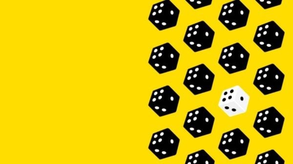 background, gaming, relax, Yellow Game Dice Quote Desktop Wallpaper Template
