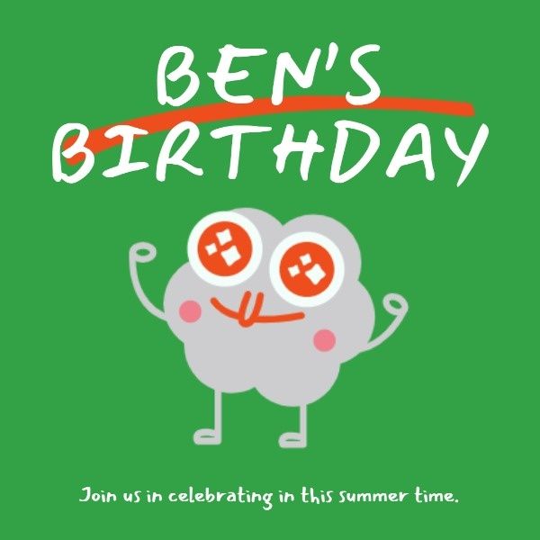 anniversary, happy, life, Ben's Summer Birthday Party Instagram Post Template