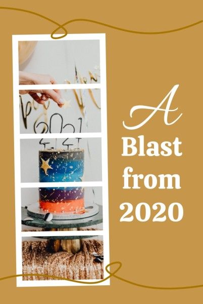 new year, collage, quote, White Gold Polaroid Blast Pinterest Post Template