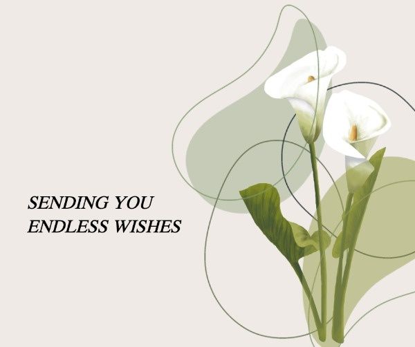 art, flowers, life, White Spring Floral Wishes Facebook Post Template